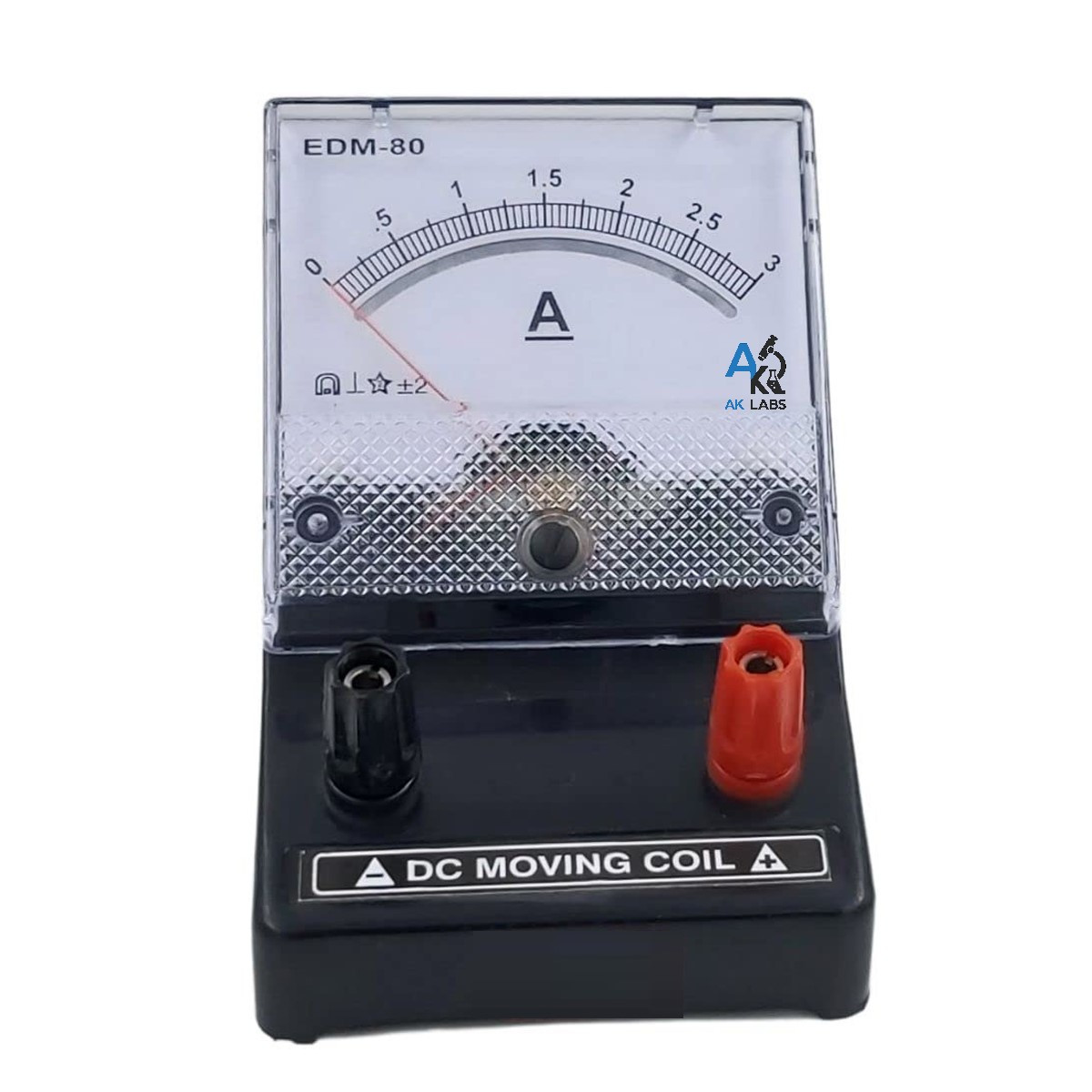 AMMETER (EDM-80) Square Dial Moving Coil DC With Desk Stand